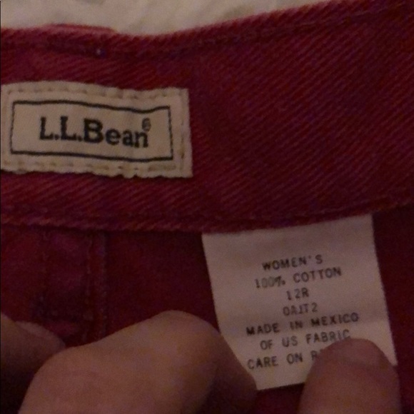 ll bean red denim shorts NWOT - Picture 5 of 5